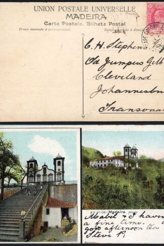 Cape of Good Hope 1907 Ocean Post Office G postmark on postcard of Madeira