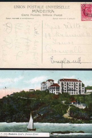 Cape of Good Hope 1909 Ocean Post Office G postmark on postcard of Madeira