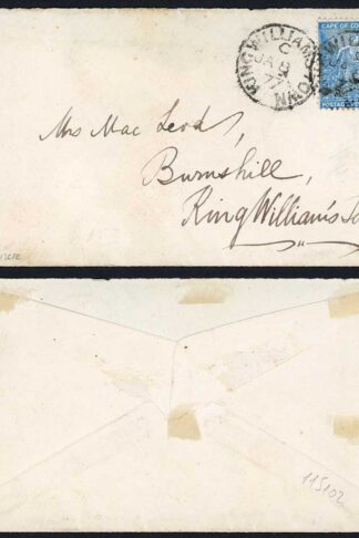 Cape of Good Hope 1877 4d rate cover KINGWILLIAMSTOWN pmks posted locally