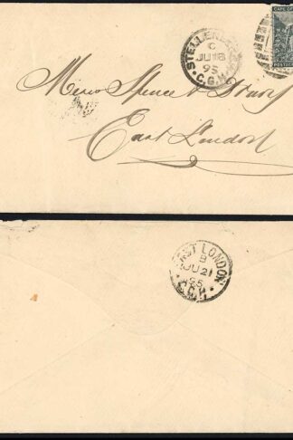 Cape of Good Hope 1895 1/2d rate cover STELLENBOSCH to EAST LONDON