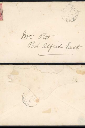 Cape of Good Hope 1881 3d rate cover GRAHAMS TOWN to PORT ALFRED pmks