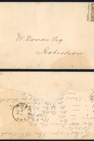 Cape of Good Hope 1885 2d rate cover CAPE TOWN to ROBERTSON pmks