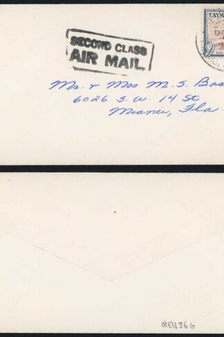 Cayman Islands 1953-62 6d defin on 1960 cover to USA Second Class Air Mail cach