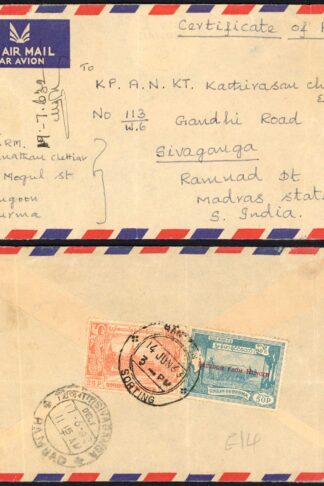 Burma mixed franking Cover