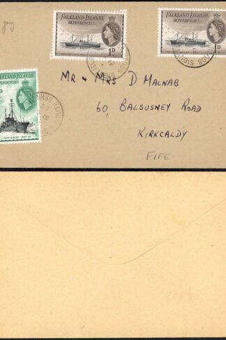 Falkland Is Dep QEII 1/2d and 1d on Signy Island Cover