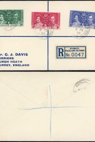 Falkland Is 1937 Coronation Cover