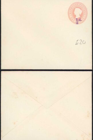 Barbados Penny Pink opt 1/2d Postal stationery