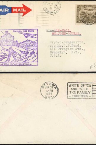 Canada 1929 First Flight Cover