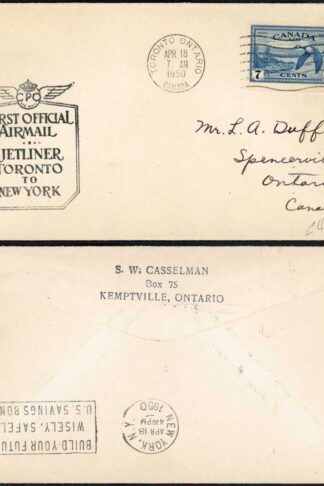Canada 1950 First Flight Cover