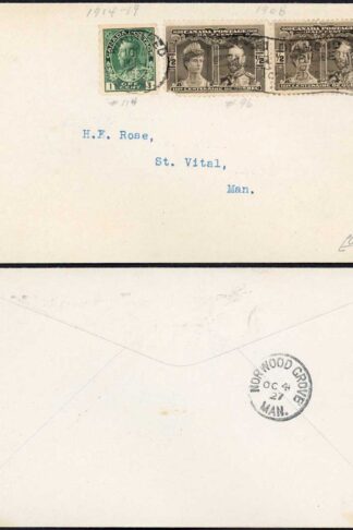Canada 1927 Mixed Franking cover