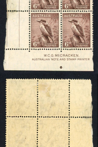 Australia SG190a 6d Mc Cracken imprint Block M/M