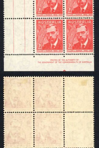 Australia SG225 2 1/2d Farrer Imprint Block M/M