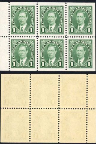 Canada SG357b 1c Booklet pane of 6 FINE U/M Cat 12.50 pounds