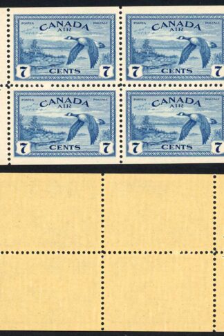 Canada SG407a 7c Air Booklet Pane FINE U/M Cat 20 pounds