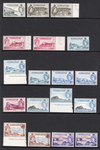 Gibraltar SG145/58 QEII Set plus shades Cat 190 pounds as basic set of 14