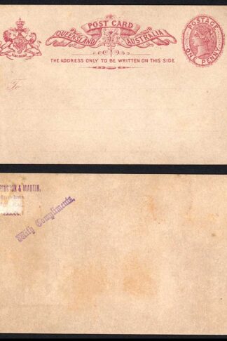Queensland HG4 1889 1d Postcard