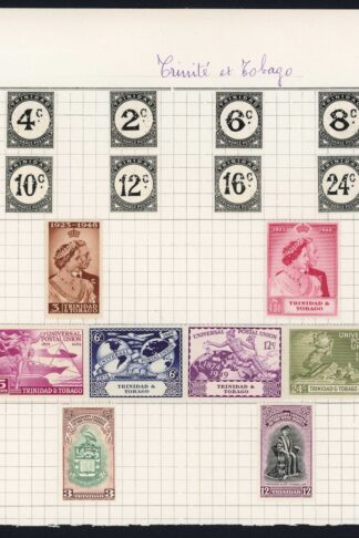 Trinidad SGD26/33s Perf Specimen affixed to part of a ledger page Cat 140++
