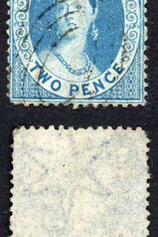Queensland SG5 1860 2d Blue Wmk Large Star Clean Cut Perf 14-16 Cat 140 Pounds