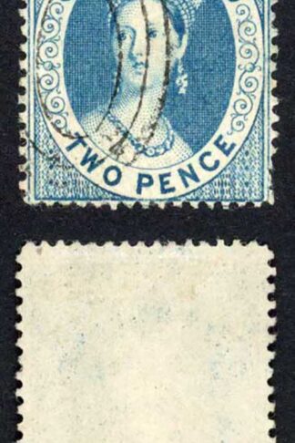 Queensland SG5 1860 2d Blue Wmk Large Star Clean Cut Perf 14-16 Cat 140 Pounds