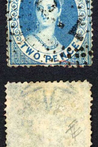 Queensland SG5 1860 2d Blue Wmk Large Star Clean Cut Perf 14-16 Cat 140 Pounds