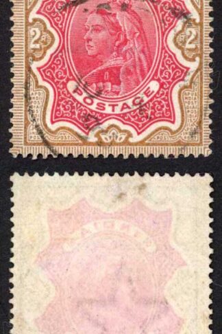 India SG107a 2r Carmine and Brown Fine used Cat 30 Pounds