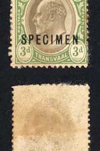 Transvaal SG248s 3d Wmk Crown CA no gum PAIR Opt SPECIMEN