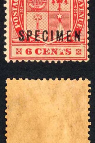 Mauritius SG186s 6c Carmine-red Wmk Crown CA Opt SPECIMEN