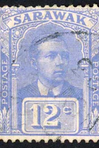 Sarawak SG70 12c Bright Blue (crease) Cat 18 pounds
