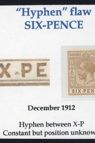 Bahamas SG86 6d Hyphen Flaw Wmk MCA U/M