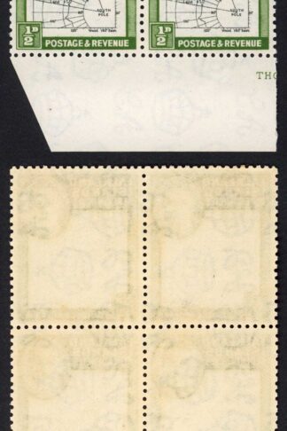 Falkland Is Dep SGG1a 1/2d Thick Map 50 Meridian Continues pass Vignette U/M