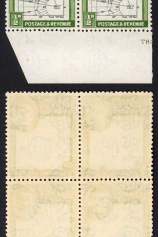 Falkland Is Dep SGG1a 1/2d Thick Map 50 Meridian Continues pass Vignette U/M