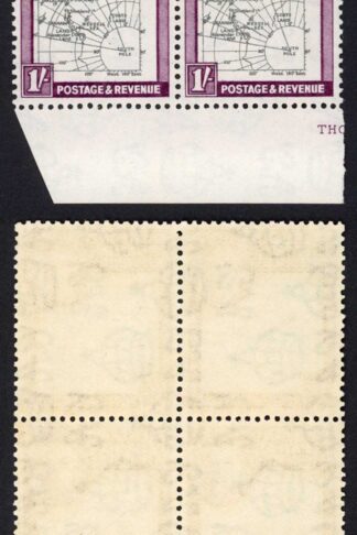 Falkland Is Dep SGG8a 1/- Thick Map 50 Meridian Continues pass Vignette U/M
