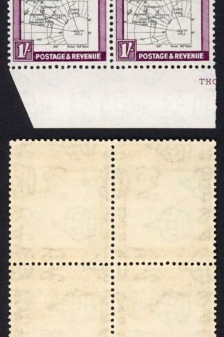 Falkland Is Dep SGG8a 1/- Thick Map 50 Meridian Continues pass Vignette U/M