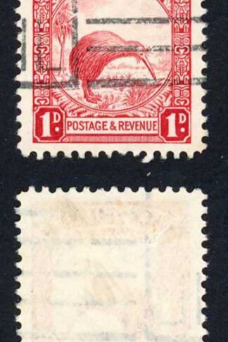 New Zealand SG557b 1d die 1 Perf 13.5 x 14 Single Wmk Fine used Cat 65 pounds