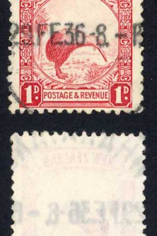 New Zealand SG557b 1d die 1 Perf 13.5 x 14 Single Wmk Fine used Cat 65 pounds