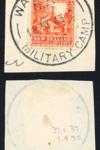 New Zealand SG580 2d Orange Perf 14 x 13.5 Mult Wmk Waiouru Military Camp Pmk