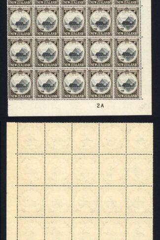New Zealand SG583d 4d Perf 14 x 14.5 Mult Wmk Plate Block U/M