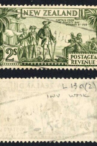 New Zealand SG568 2/- Perf 13-14 x 13.5 Single Wmk INVERTED Cat 95 pounds