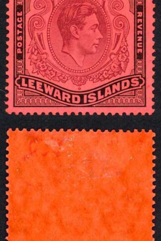 Leeward Is SG114 One Pound Brown-Purple and Black/Red Perf 14 M/M Cat 400 pounds