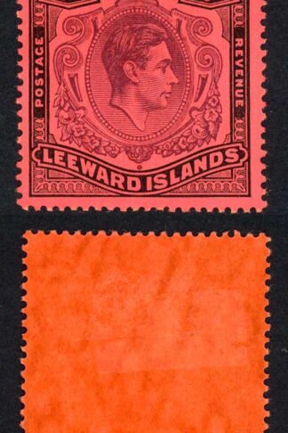 Leeward Is SG114 One Pound Brown-Purple and Black/Red Perf 14 M/M Cat 400 pounds