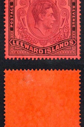 Leeward Is SG114 One Pound Brown-Purple and Black/Red Perf 14 M/M Cat 400 pounds
