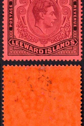 Leeward Is SG114 One Pound Brown-Purple and Black/Red Perf 14 M/M Cat 400 pounds