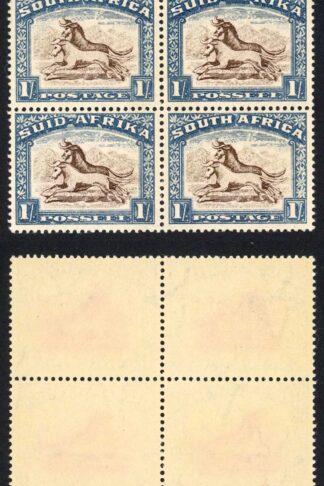 South Africa 1933-48 SG.62 1s brown and chalky blue block of 4 UM cat 110 pounds