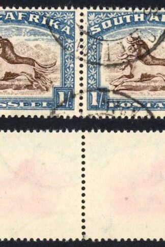 South Africa 1933-48 SG.62 1s aniline brown and chalky blue VFU cat 20 pounds
