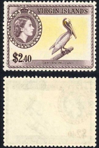 Virgin Islands 1956-62 SG.160 2.40 dollars Brown Pelican UM cat 50 pounds