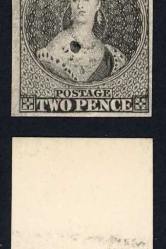 New Zealand 2d Chalon in black on card proof fine