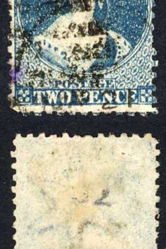 New Zealand 1864-71 SG.115 2d blue wmk Large Star P12.5 used cat 30 pounds