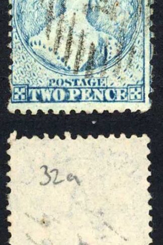 New Zealand 1864-71 SG.113 1d pale blue worn plate wmk Large Star P12.5 used