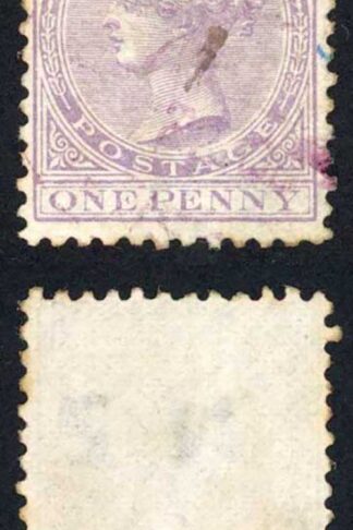 New Zealand 1878 SG.180 1d mauve-lilac P12x11.5 used cat 10 pounds
