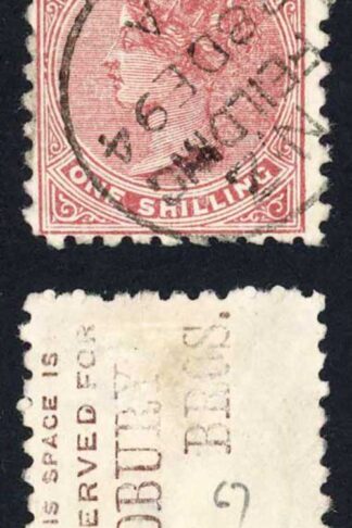 New Zealand 1882-1900 SG.226c 1s red-brown P10 sepia advert VFU c 90 pounds